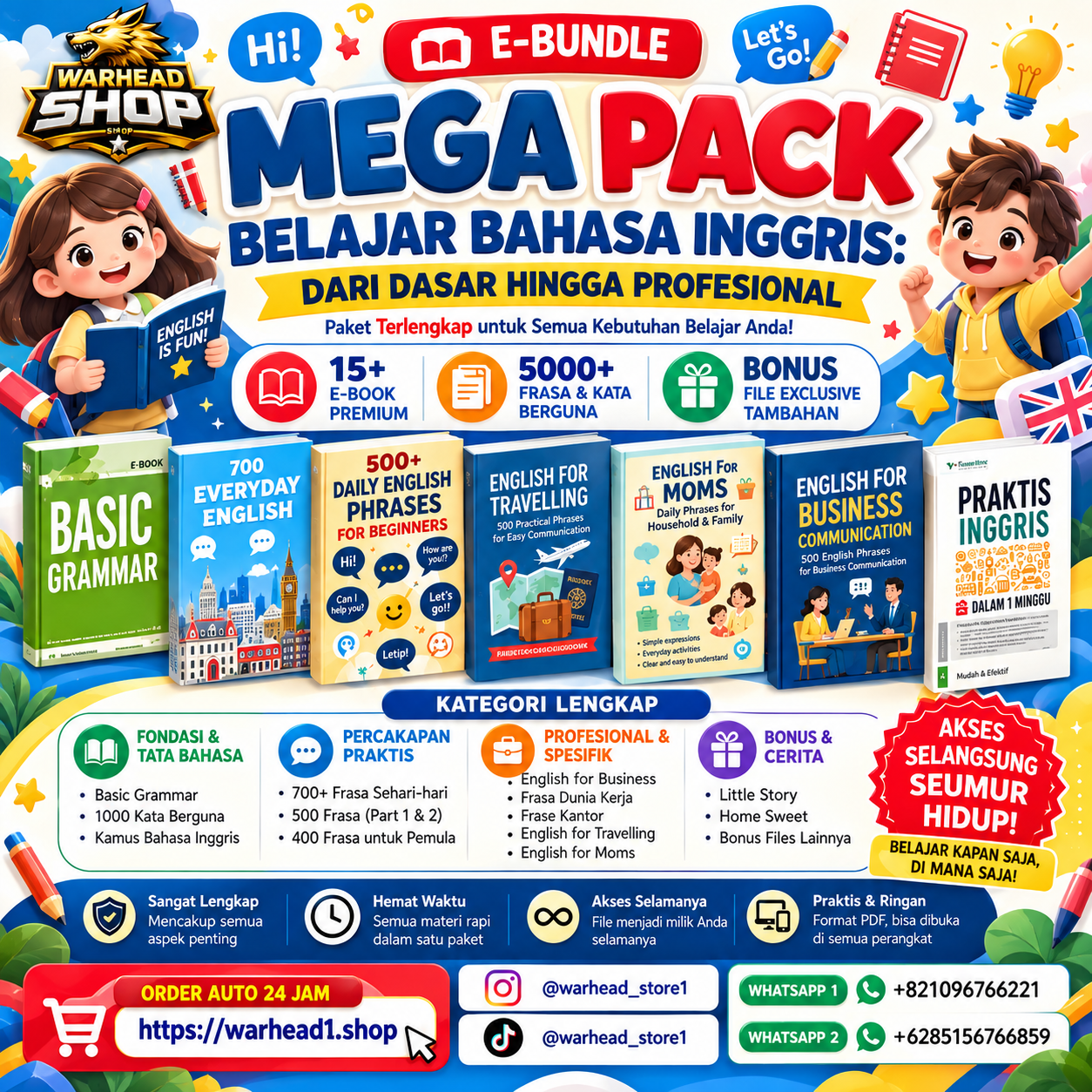 Belajar Bahasa Inggris: Dari Dasar Hingga Profesional [E-BUNDLE]