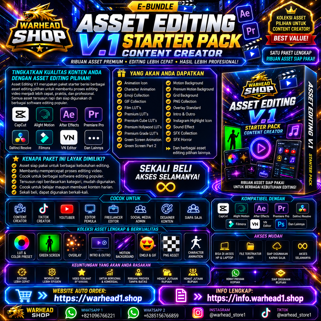 Asset Editing V.1 – Starter Pack Content Creator [E-BUNDLE]