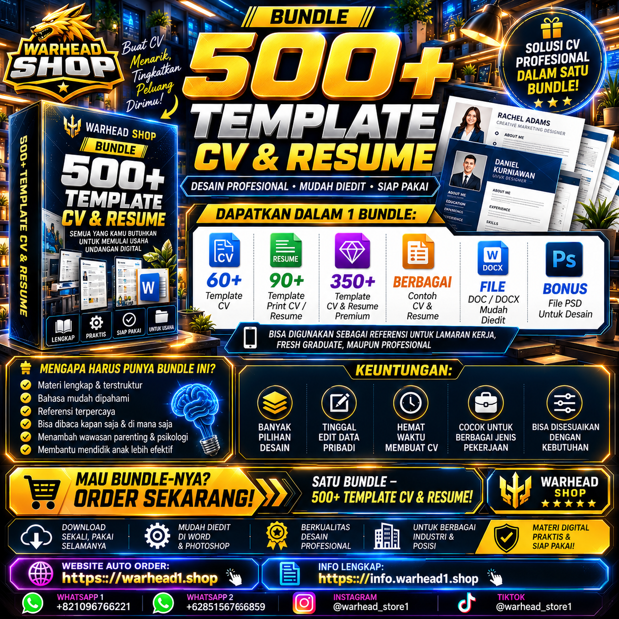 E-Book 500+ Template CV & Resume [E-BUNDLE]