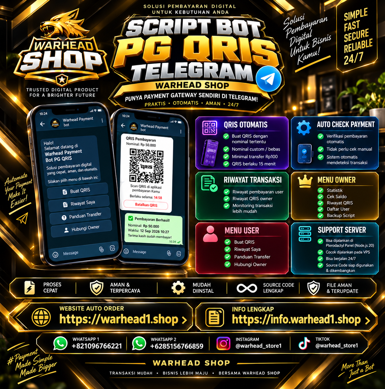 Script Bot Auto QRIS Telegram — WARHEAD SHOP